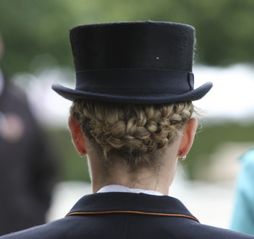 A complicated system of braids. What I want to know is "where has she tucked the ends?" ©Ilse Schwarz dressage-news.com