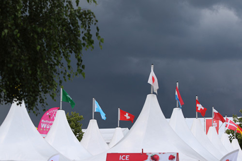 The delightfully rainy, damp skies of Aachen 2016 © Ilse Schwarz/dressage-news.com