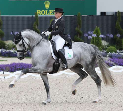 Isabell Werth and DSP Belantis display the extraordinary scope of the young stallion © Ilse Schwarz/dressage-news.com